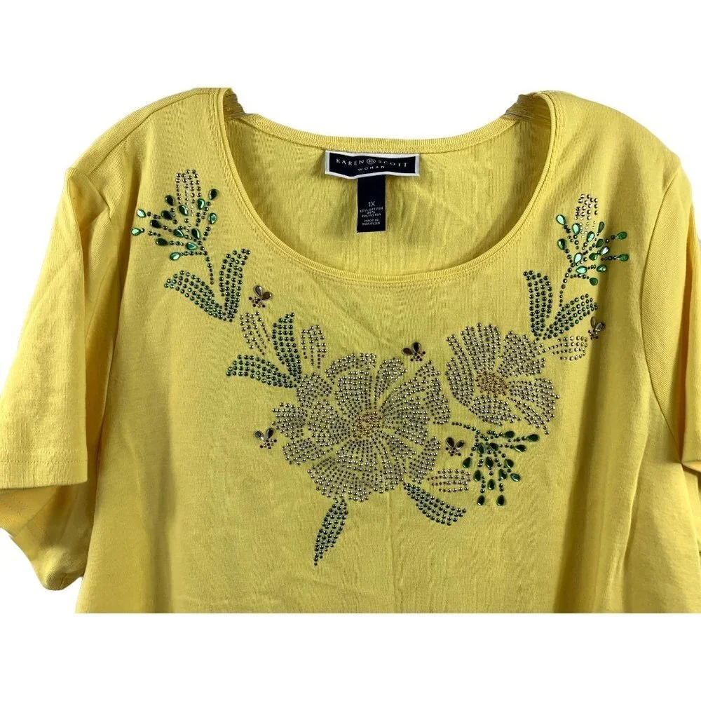 Karen Scott Women's Yellow Shirt - Picture 3 of 6